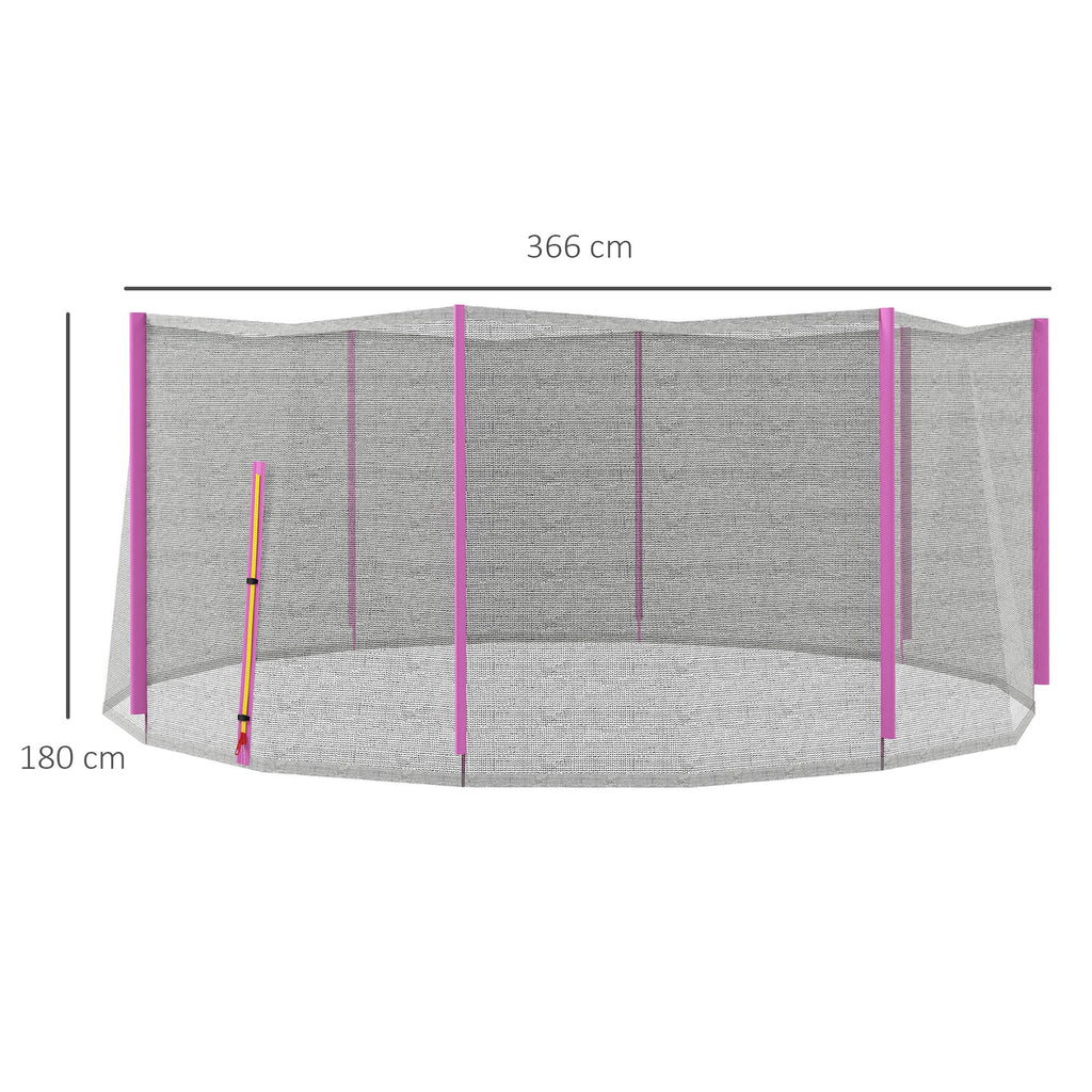 SportNow protection network for 6 -pole trampolines with hinged entrance, in PE, Ã˜366x180 cm, black and pink - Borgè