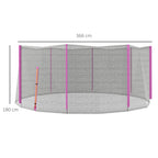 SportNow protection network for 6 -pole trampolines with hinged entrance, in PE, Ã˜366x180 cm, black and pink - Borgè