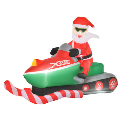 Inflatable Super Santa Claus on Snow-Bike with LED light - Borgè