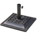 Vintage Style Resin and Steel Garden Umbrella Base, 44x44x32cm, Black and Bronze - Borge' Group Limited