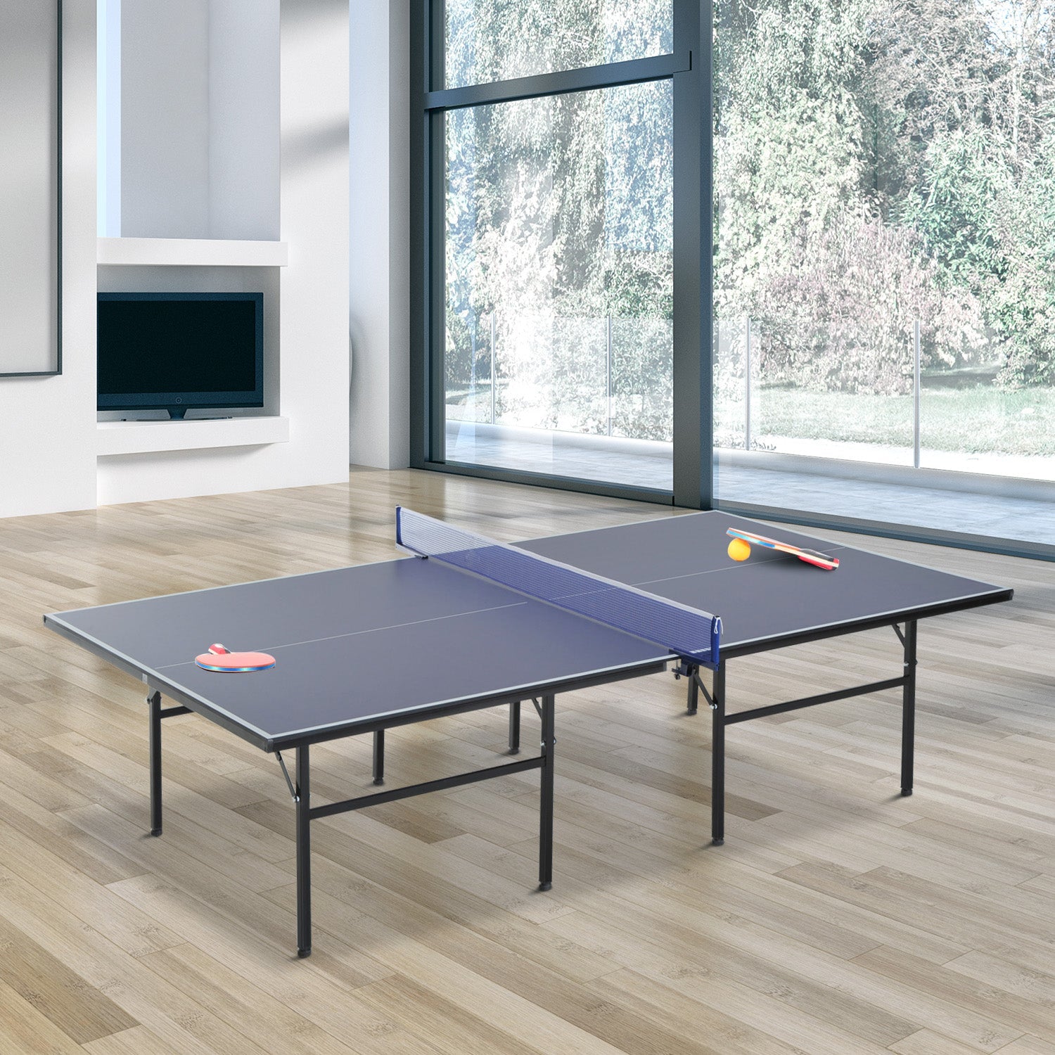Ping Pong Table Foldable wooden wood and steel, 152.5x274x76cm - Borge' Group Limited