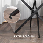 Round glass table and crossed metal legs, modern table for living and study, 80x80x75cm, black - Borgè