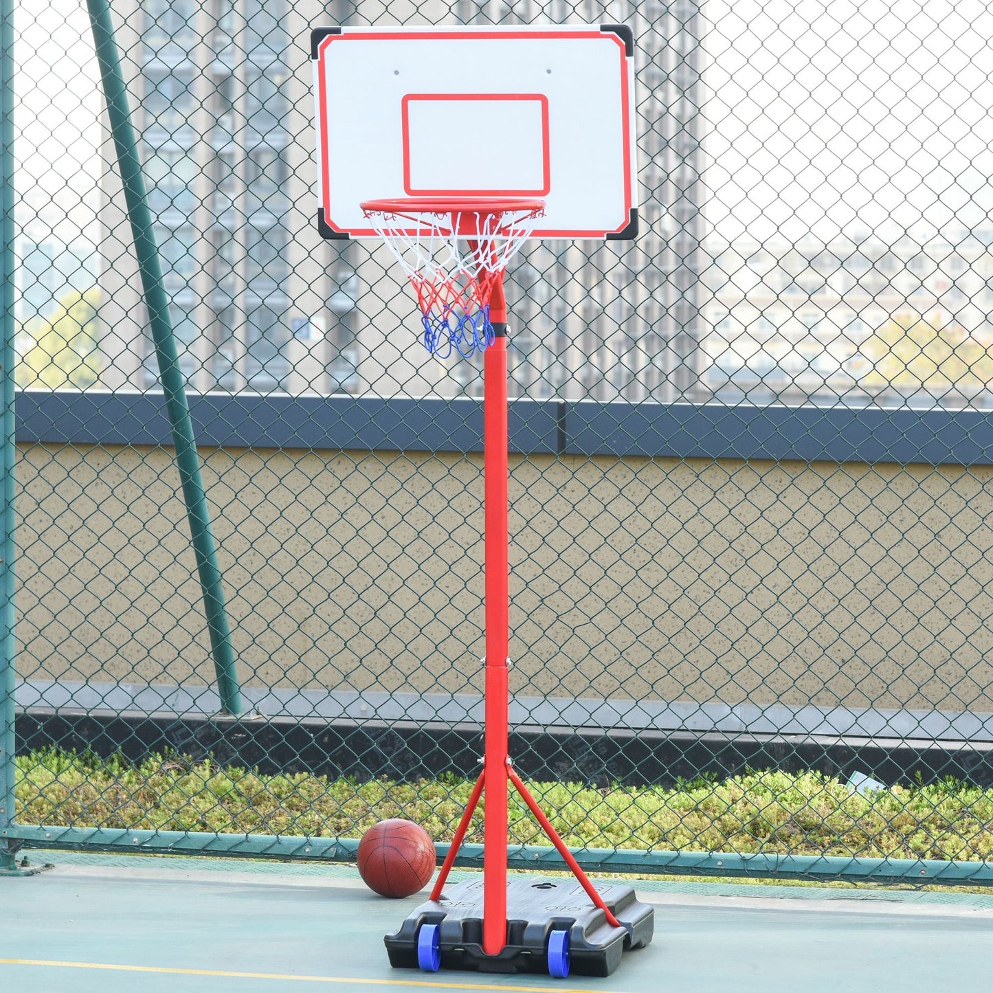 basketball basket for children adjustable portable with scoreboard and flat - Borgè