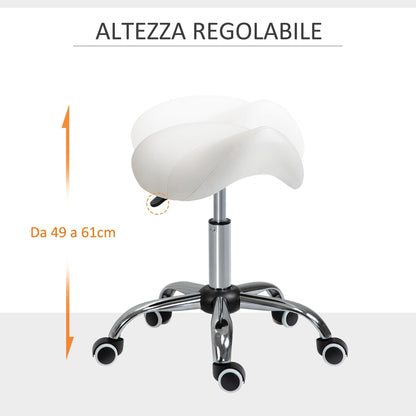 Stool for Beautician Hairdresser Happy Seat Sella 52 × 53 × 49-61cm cream - Borgè