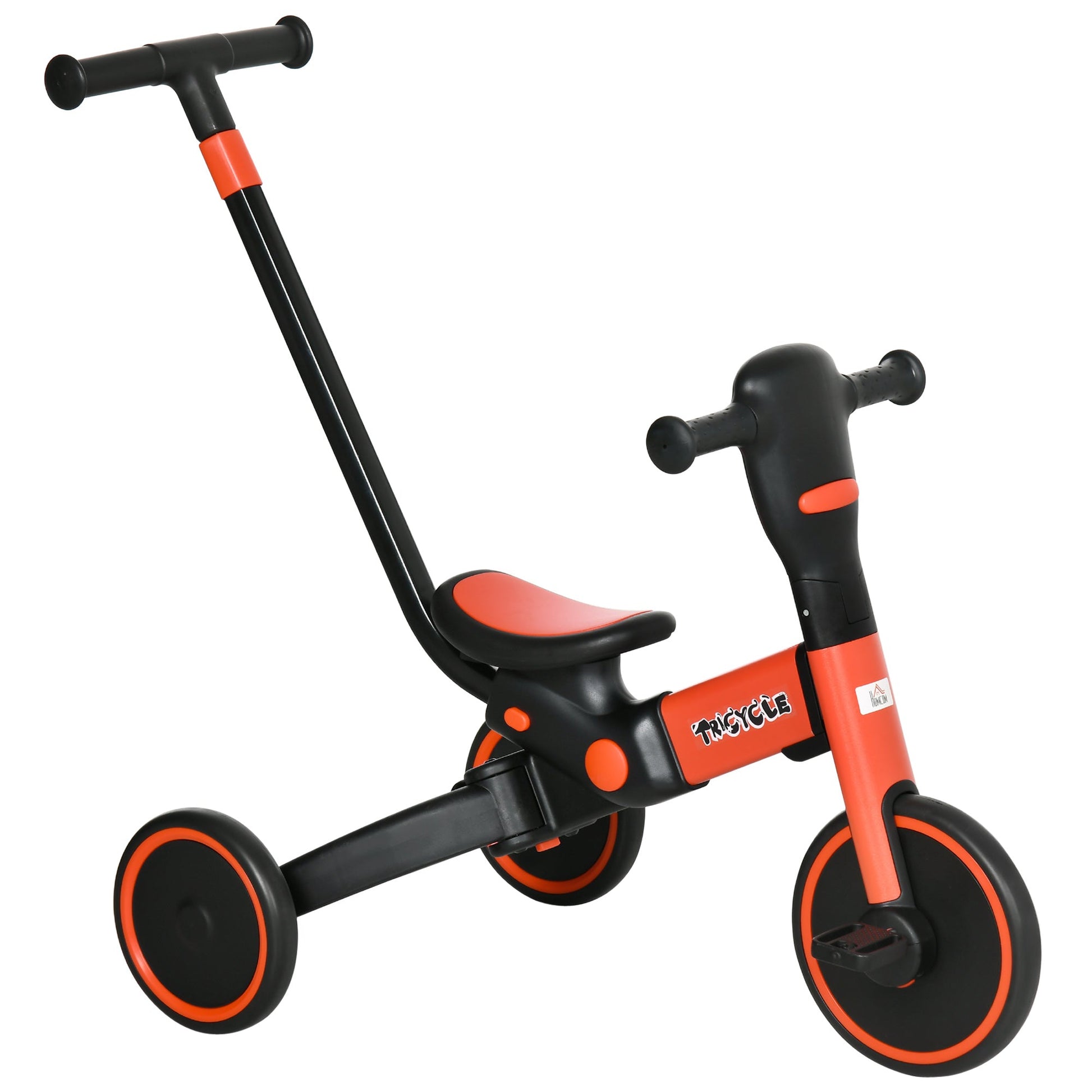 Tricycle for children 18-60 months with adjustable handlebar and closed wheels, 101x45x86.5 cm, red - Borgè