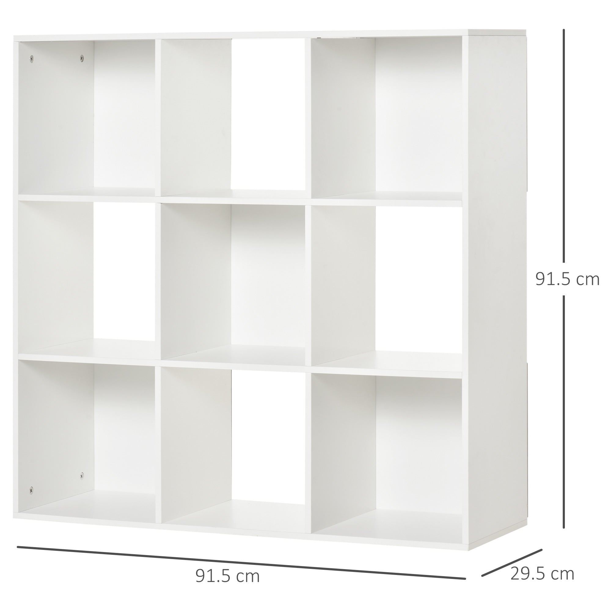 Homond bookcase 9 White Cube compartments 91.5x29.5x91.5cm - Borgè