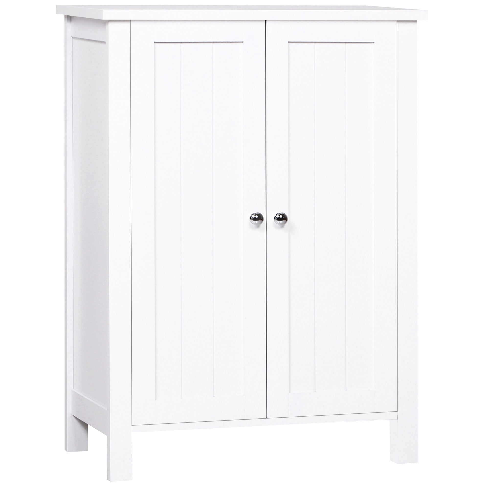 Kleankin Bathroom Cabinet two doors white 60 x 30 x 80cm - Borgè