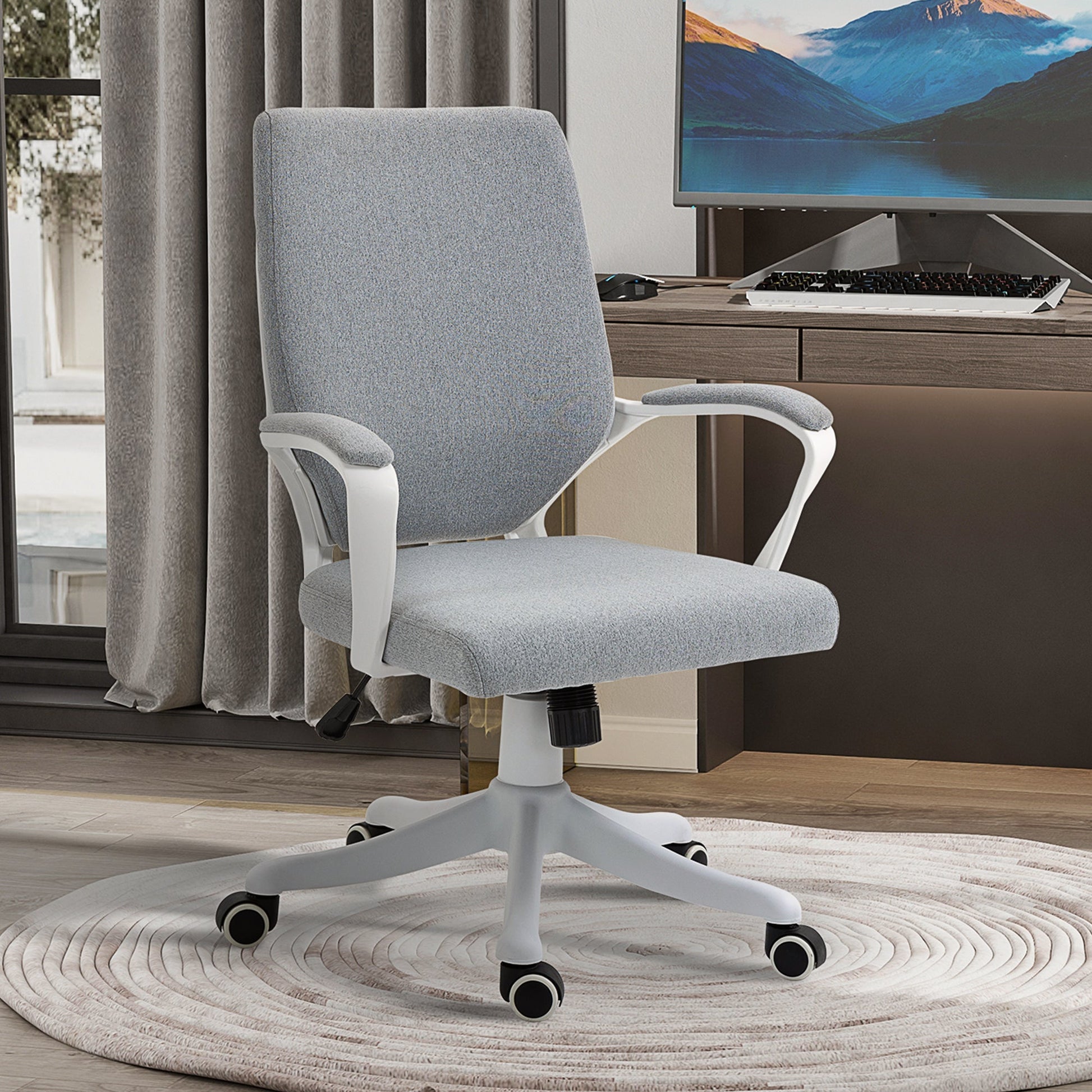 Ergonomic office chair with adjustable height and rocking function - Grey - Borgè