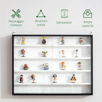 Display Wall Unit with adjustable shelves - Black White - Borgè