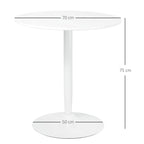 Modern Round Table For 2 people in MDF and Steel, Ø70x75cm, White - Borgè