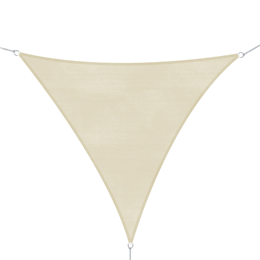 Triangle Sail Shade Lightweight Water Resistant Fabric Blocks 90% UV Rays HDPE (High Density Polyethylene) Cream 5x5x5m - Borge' Group Limited