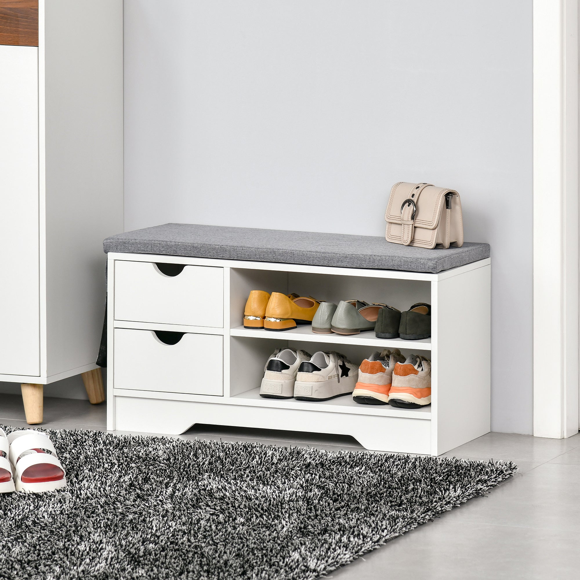 SCANDIERA SAVING, WOOD, BIANCO, 80.5x30.5x43.5cm - Borgè