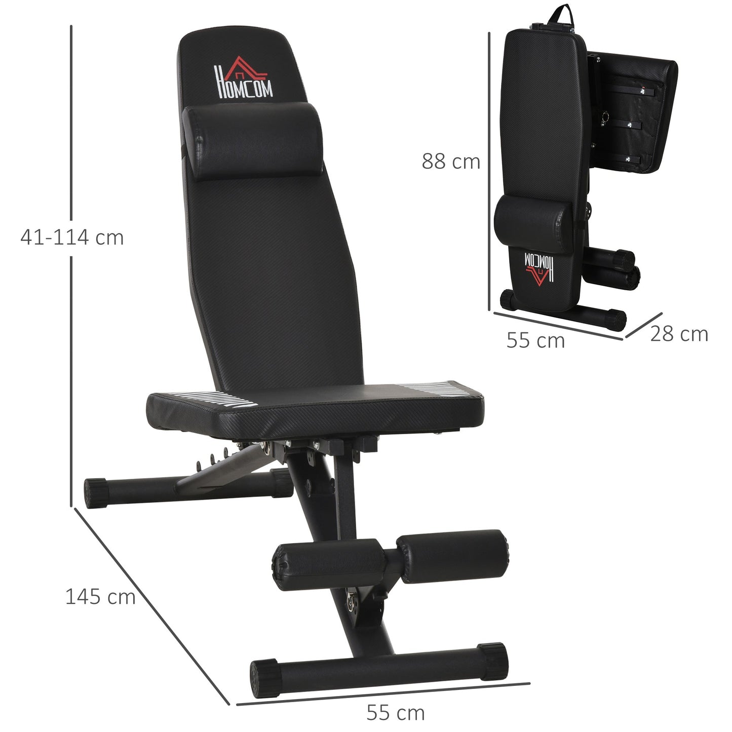 bench folding with backrest and inclinable seat, multifunction bench for gym and steel house - Borgè