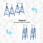Set 2 Work Cavalllets Folding telescopic in steel tubes 68 x 58 x 80 - Borgè