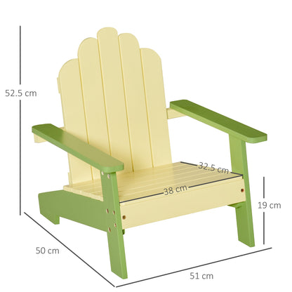 Outsunny Children's Chair Board of Arrondack in Green Pino Wood - Borgè