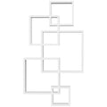 Homonda Modern Library suspended with 5 woven cubes, 49.5x10.2x86cm, white - Borgè