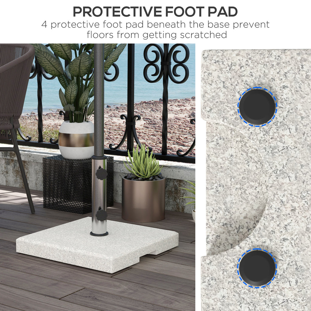 Base Outsunny for garden umbrella 25kg for Ã˜32mm poles, Ã˜38mm and Ã˜48mm, in granite and stainless steel, 38x38x38 cm, gray - Borgè