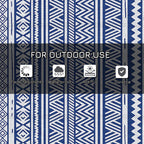 Outsunny outdoor carpet 182x274 cm folding and reversible, in blue and white polypropylene - Borgè