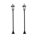 Outsunny set 2 solar lampposts per garden with 2 LEDs and automatic ignition, black - Borgè
