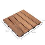 Outsunny Outdoor Tiles Wooden Floor, Set 27 Pieces interlocking, 30x30x2.5cm - Borgè