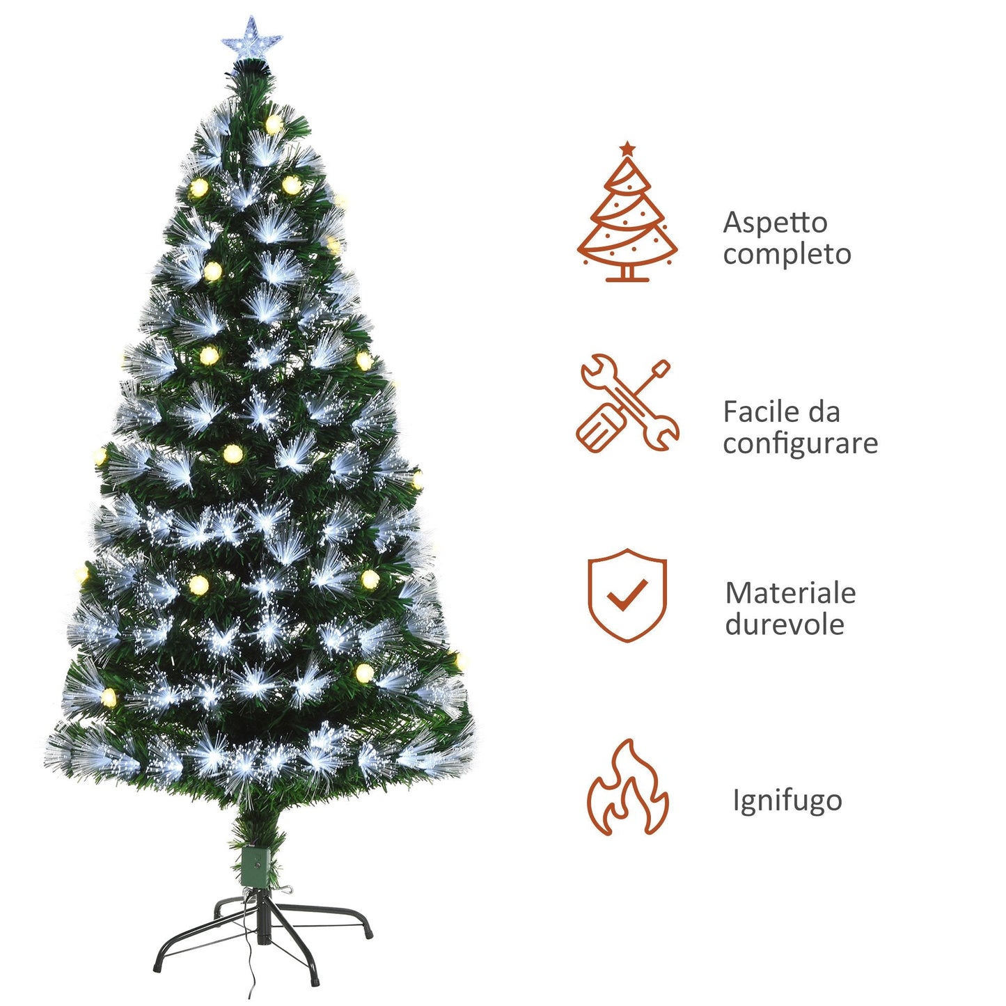 Christmas Tree with 130 LED Optic Lights | 120CM - Borgè