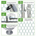 Chicken Run with Cover for 4-6 Chickens, Steel, 280x190x195 cm - Borge' Group Limited