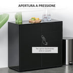 Multiuse cabinet with 2 drawers and 2 lockers, pressure opening, home and office furniture, 79x36x74cm - Borgè
