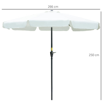 Outsunny Round Garden Umbrella with central pole and upper vent, φ266x250cm, beige - Borgè