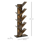 shelves Library Design Wooden Tree Tree Wooden Style With 10 Wooden Colored shelves - Borgè