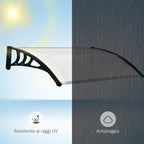 Outdoor Canopy 75x120 cm in Waterproof and Anti-UV Polycarbonate for Door or Window - Borge' Group Limited