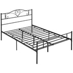 Homcom structure read a square and a half in steel with integrated slats, headboard and footboard, 140x200cm - Borgè