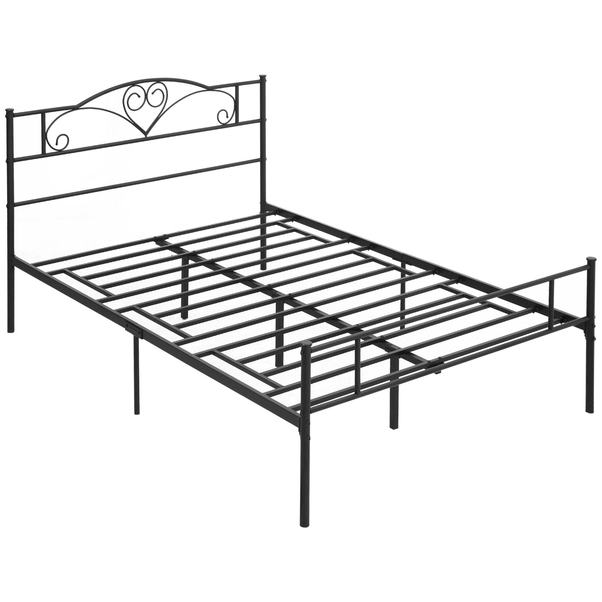 Homcom structure read a square and a half in steel with integrated slats, headboard and footboard, 140x200cm - Borgè