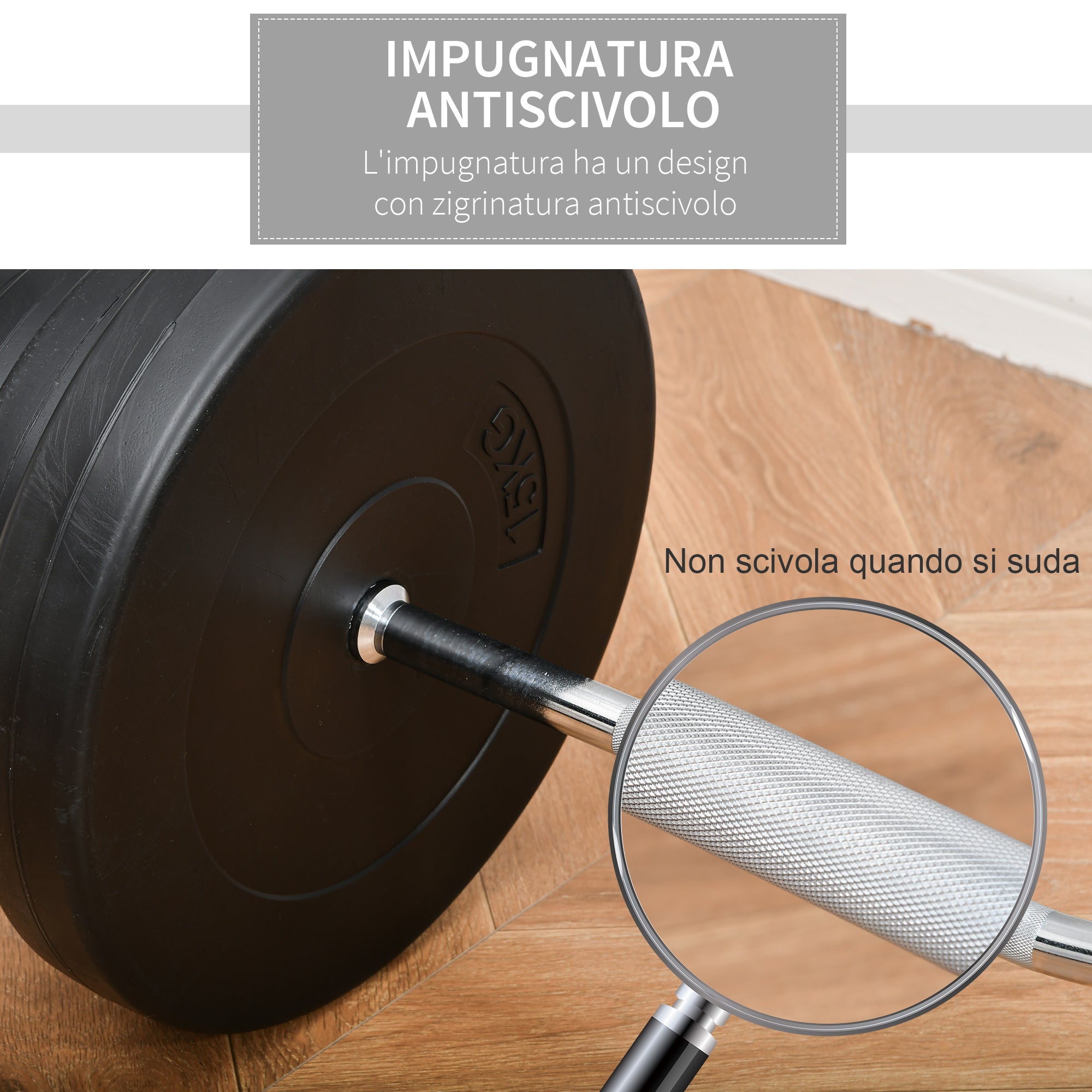 70kg | Handlebar with Weights - Borgè