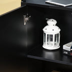 Homcom Black Multiuse Cabinet with 2 drawers and 2 Pressure opening cabinets, 117x36x74cm - Borgè