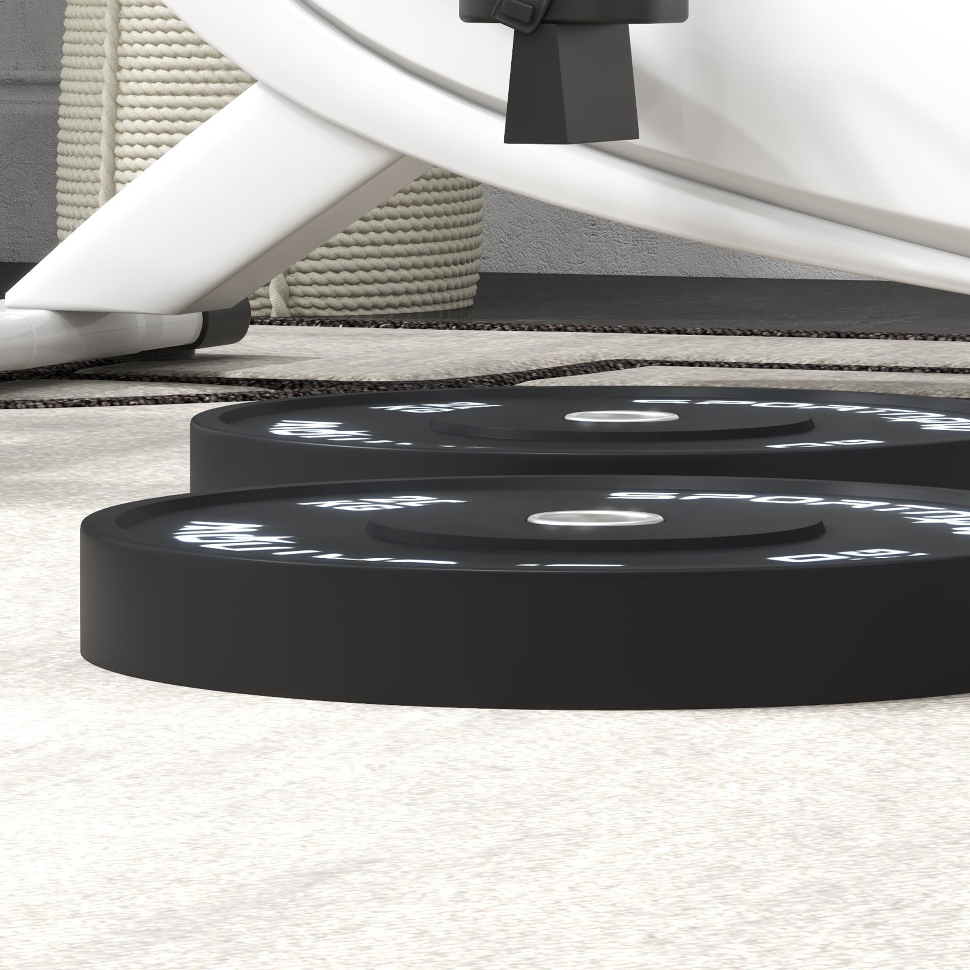 SportNow set of 2 20kg gym discs for barbell and dumbbells with Ã˜5cm, black attack - Borgè