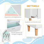Bookcase Toy Storage Shelf for Children's and Teens' Bedroom with White Cube Shelves, Two Colors Changed, Blue and Pink 82x30x126cm - Borgè