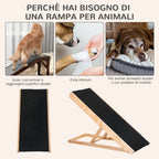 Pawhut ramp for dogs and cats up to 75kg folding non -slip and adjustable folding - Borgè
