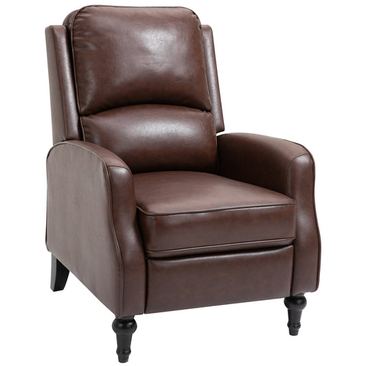 Relaxable Relaxable Armchair 90 ° and 150th Manual for TV, Living Room, Room, Modern Leather Design 73x86x104cm - Borgè