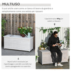 Fir Wood Storage Bench, Outdoor Chest with Non-Slip Feet 127x56x60cm, White - Borge' Group Limited