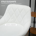 set 2 swivel design bar stools with adjustable height - white - Borgè