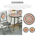 3-Piece Garden Furniture Set with 2 Folding Chairs and 1 Coffee Table, Metal and Ceramic - Borge' Group Limited