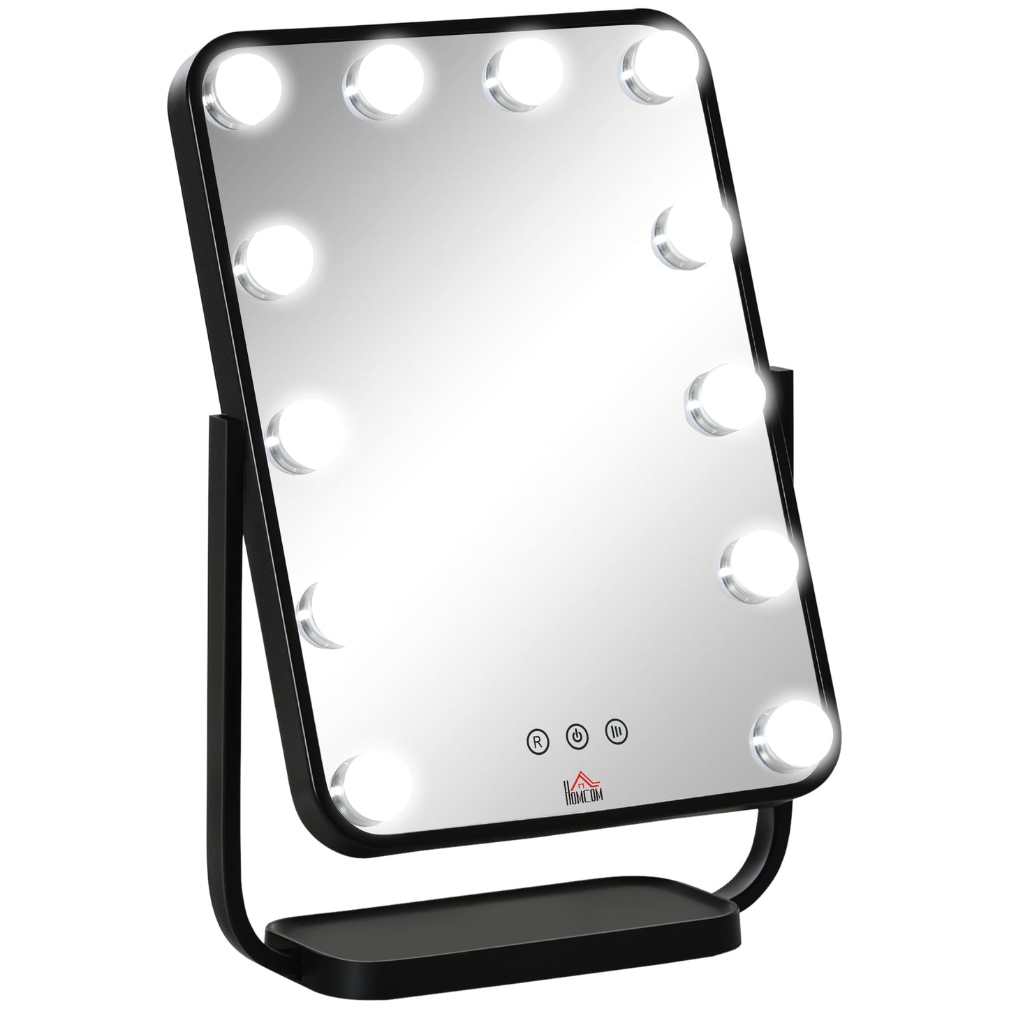 Illuminated make -up mirror inclinable with 12 LED lights and adjustable brightness, 32.8LX11x47.4cm - Borgè