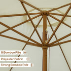 Outsunny garden umbrella with double roof, in bamboo wood and polyester, Ã˜325x250 cm, beige - Borgè