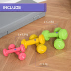 Set of 6 Dumbbells from 0.5kg 1kg 1.5kg - Borge' Group Limited