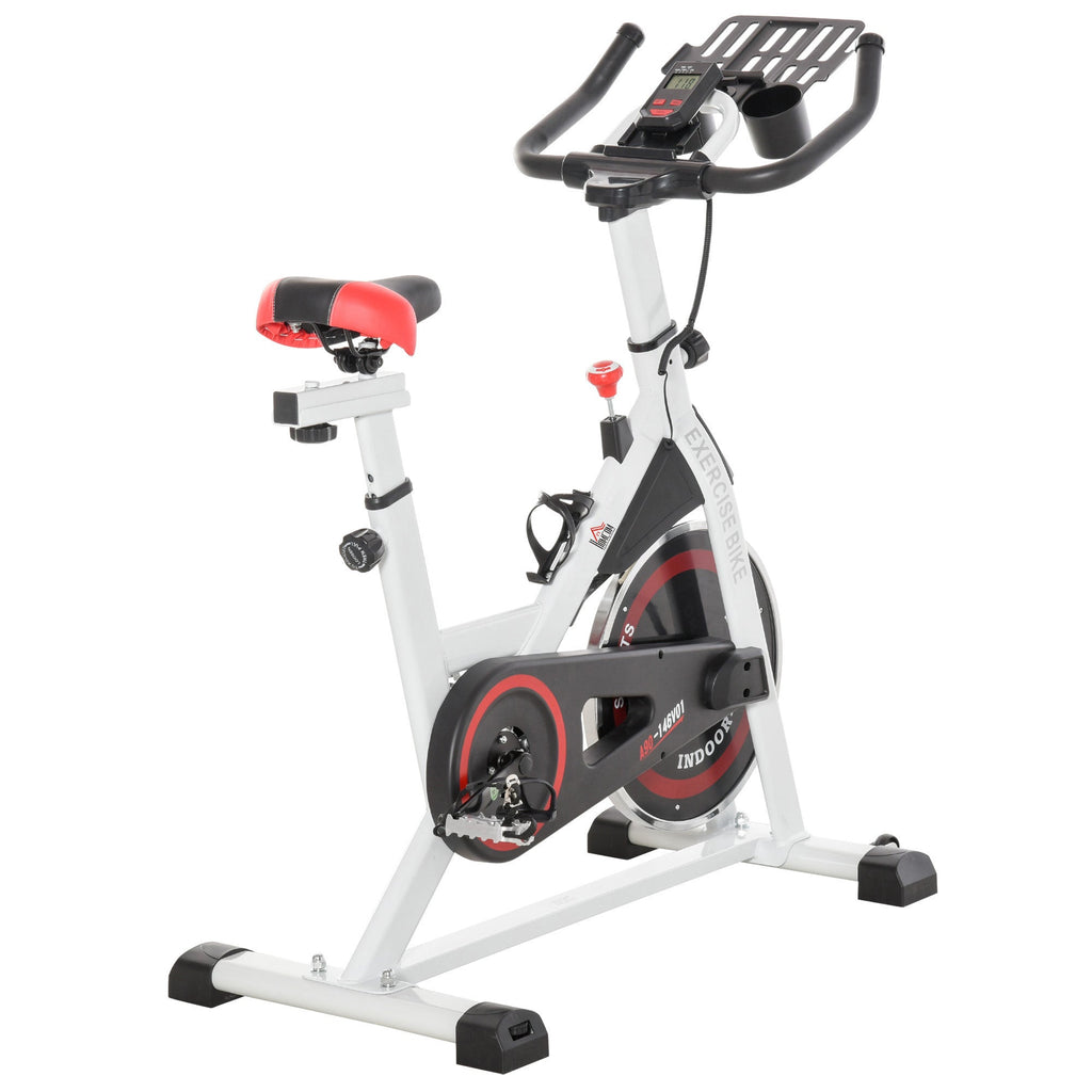 Professional Cycle Cycle Cyclette Adjustable Chamber with LCD screen and Portobicchieri, 8kg flywheel, white - Borge' Group Limited