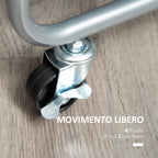 Trolley 2 levels with swivel handles and wheels, in metal, 63x40.4x83.5 cm - Borgè