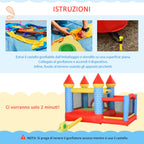 Giant Bouncy Castle for Kids Ages 3-8 with Slide, Pool and Basketball Hoop, 280cmx260cmx210cm - Borge' Group Limited