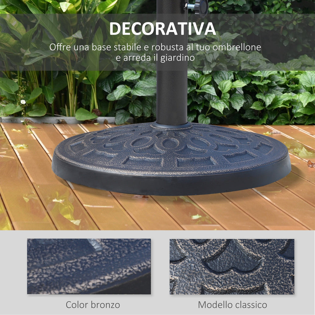 Round Garden Umbrella Base in Resin Ø44 × 33cm - Borge' Group Limited