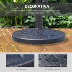 Round Garden Umbrella Base in Resin Ø44 × 33cm - Borge' Group Limited