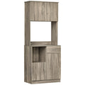 Modern Belief For Kitchen or Dining Room, Buffet Mobile With Wooden Cabinets And Drawers, Grey, 71x41x178cm - Borgè
